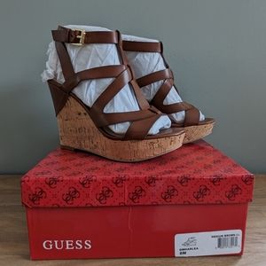 Guess wedges brown size 6